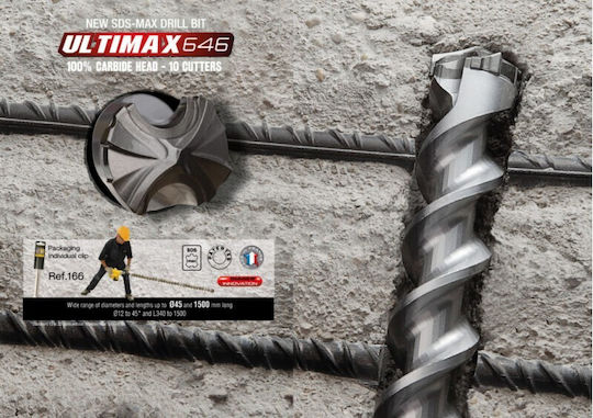 Diager Ultimax 646 Свредло със SDS Max Опашка за Строителни материали 18x540mm