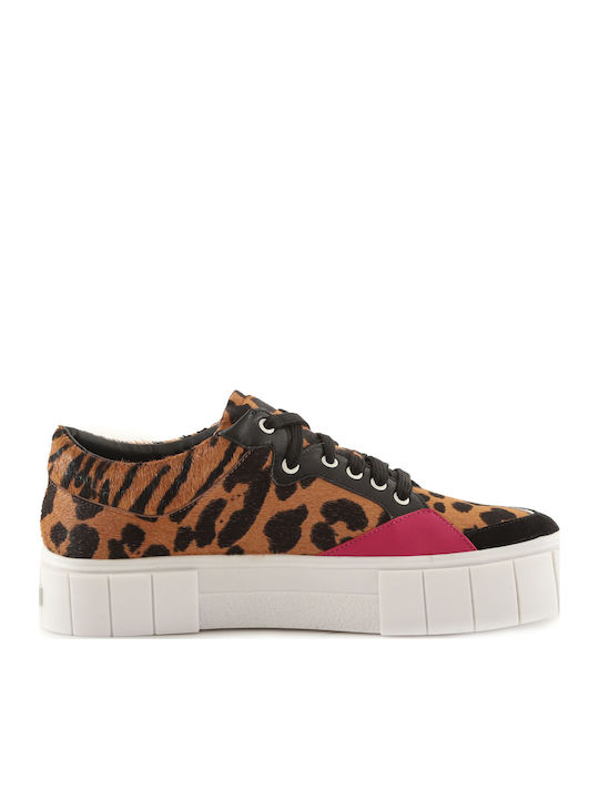 Mest Pelo Zebra Pelonca Pentru Femei Flatforms Adidași Maro