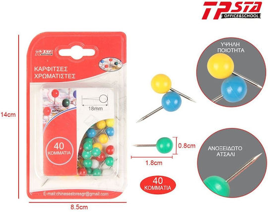 Tpster 40 Kartenstecknadeln 18mm 25949