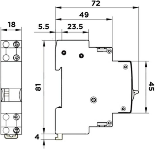 Phase Relays Verriegelung 16A with Voltage 230V