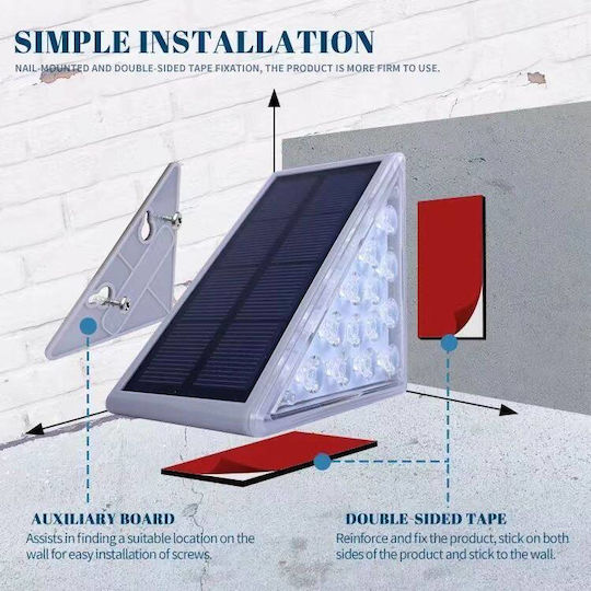 Set of 2 Floor Solar Lights 0.6W 80lm Warm White 3000K with Photocell IP67