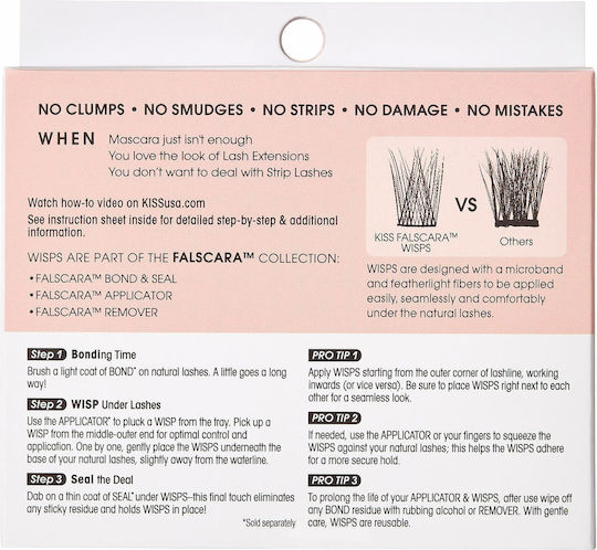 Kiss Falscara Eyelash Wisp Multi 03 Extra Drama False Eyelashes Individuals Multipack Black