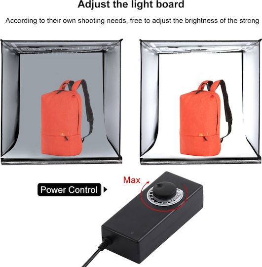 Photo Box Lighted with Multiple Backrounds 60x60x60cm
