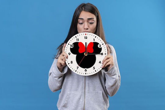 Koupakoupa Kids Wooden Wall Clock Minnie 19cm