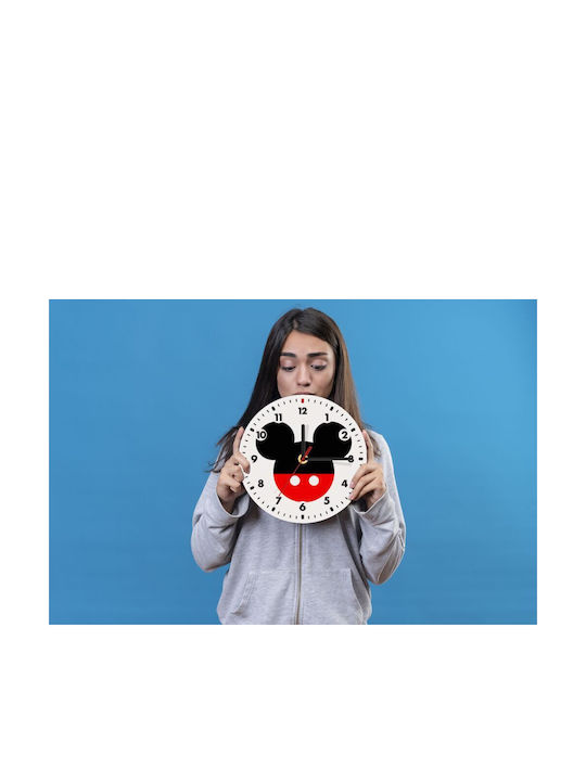 Koupakoupa Παιδικό Ρολόι Τοίχου Mickey Ξύλινο 19εκ.