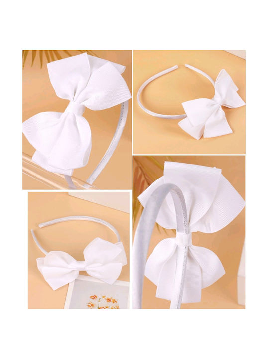 Elecool White Kids Headband with Bow