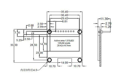 Iic Sh1106 Oled Дисплей OLED 1.3"