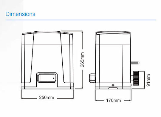 Set Motor pentru ușă de garaj culisantă până la 300kg