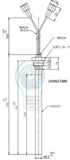 Metallic Igniter Resistance 350W for Pellet Stove