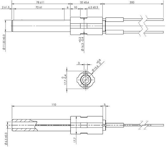 Ceramics Igniter Resistance 300W for Pellet Stove