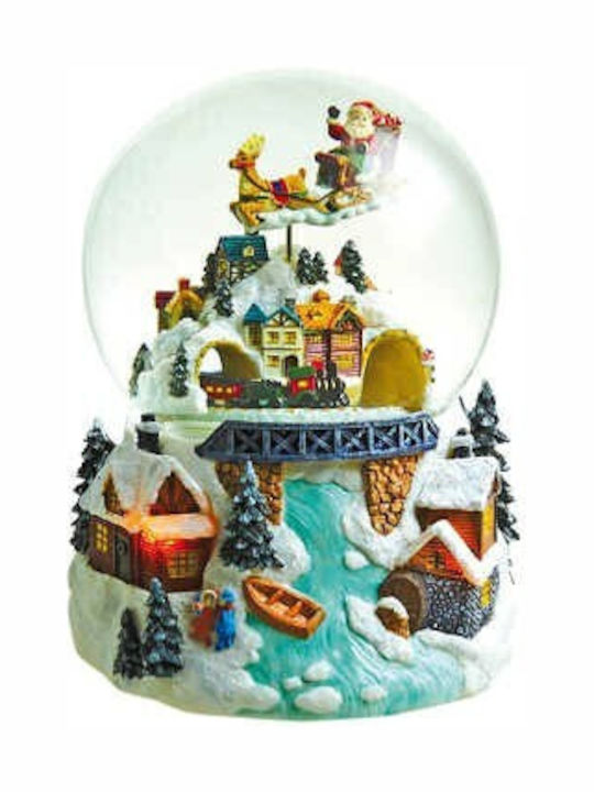 Crăciun Glob de Zăpadă cu Moș Crăciun 14x13x17cm 1buc
