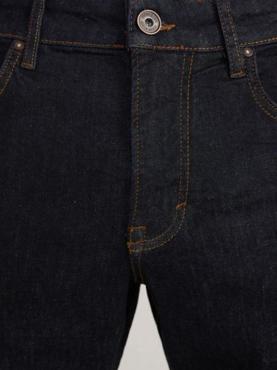 Mitch Men's Elastic Jeans Pants With Slim Narrow Fit Navy Blue
