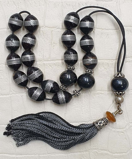 Roloi Komboloi Ebony Worry Beads with 13 Beads Multicolour 33cm