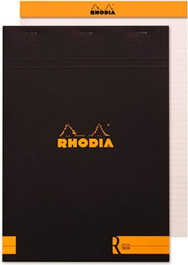 Rhodia Block Μπλοκ Σημειώσεων Α4 70 Φύλλων Ριγέ Μαύρο