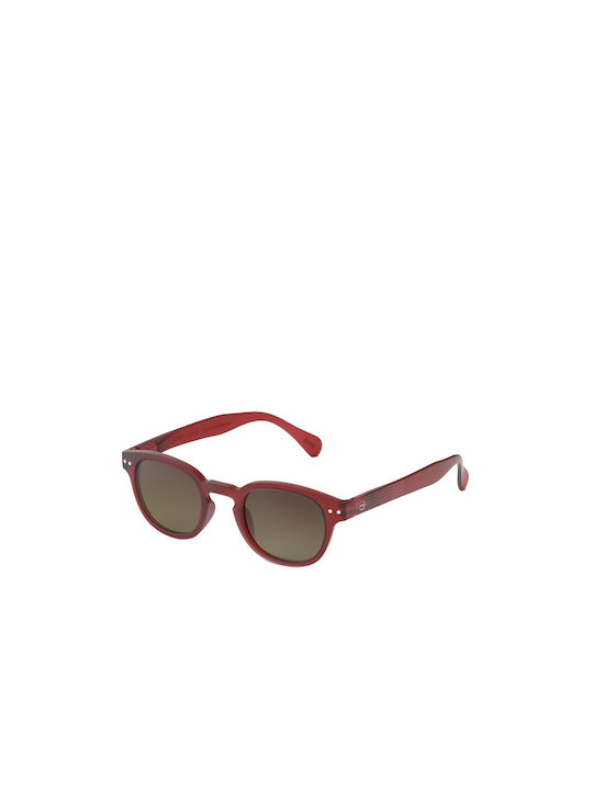 Izipizi C Sunglasses with Burgundy Frame and Burgundy Lens