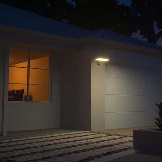 V-TAC Garden Led Wall Mounted Solar Light 15W 2000lm Natural White 4000K with Motion Sensor IP65 29.4cmx23.6cmx7.7cmcm