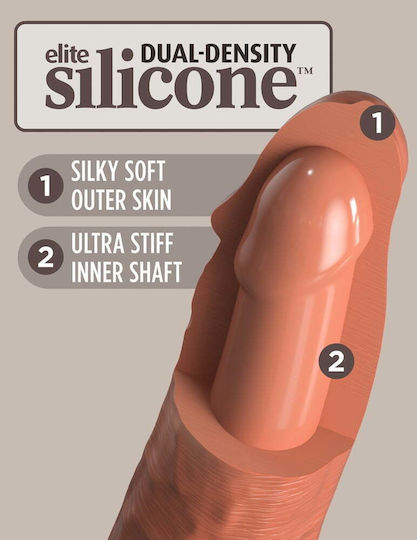 Pipedream Elite 6″ Vibrating Silicone Ρεαλιστικός Δονητής 17.8cm Καφέ