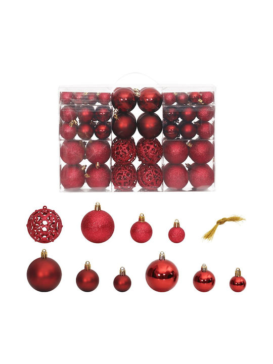 vidaXL Christmas Glass Ball Ornament Burgundy 12x36cm 100pcs