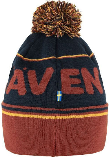Pom Pom Beanie Unisex Σκούφος Πλεκτός σε Navy Μπλε χρώμα