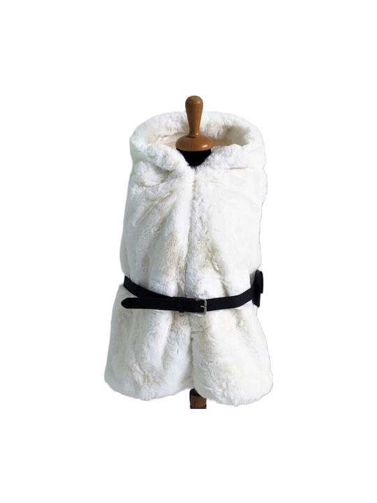 TakTakBaby Kids Fur Coat Sleeveless with Hood White