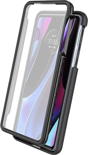 Techsuit Techsuit 360 Full Cover Silicon / Plastic Set cu Geam Negru (Motorola Edge 30 Pro)