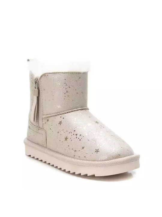 Xti Kids PU Leather Boots with Zipper Gold