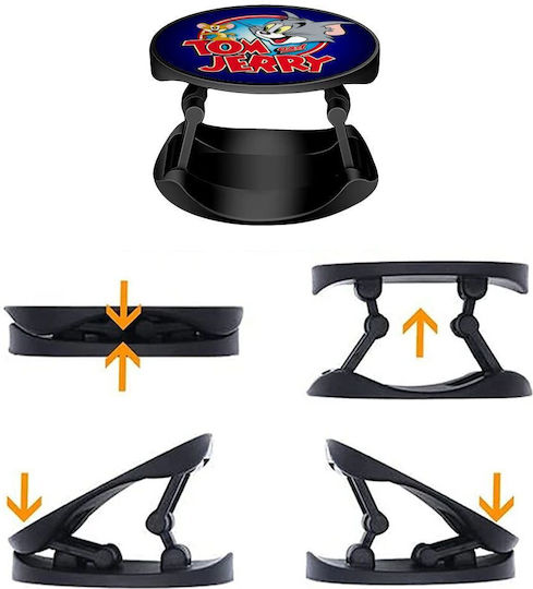 Koupakoupa Pop Socket for Mobile Phone Tom Jerry Phone Holders Stand Stand Mobile Support Base In Hand Black
