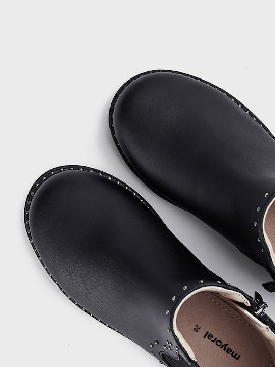 Mayoral Kids Leather Chelsea Boots Black