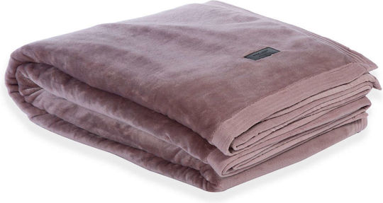 Nef-Nef Homeware Velosso Κουβέρτα Βελουτέ Υπέρδιπλη 230x240εκ. Pink