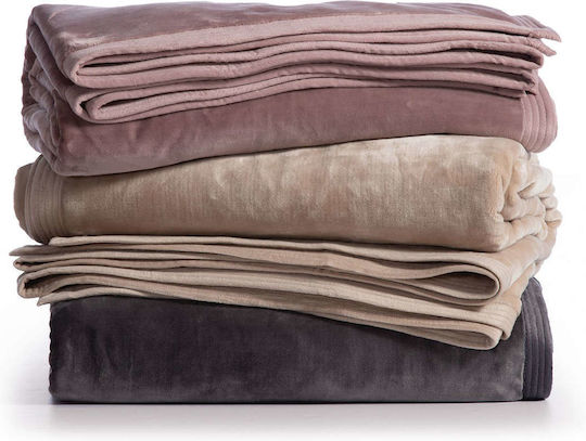 Nef-Nef Homeware Velosso Κουβέρτα Βελουτέ Υπέρδιπλη 230x240εκ. Pink