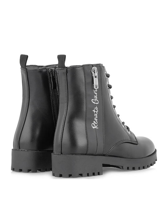 Kinderstiefel mit Schnürsenkeln Schwarz