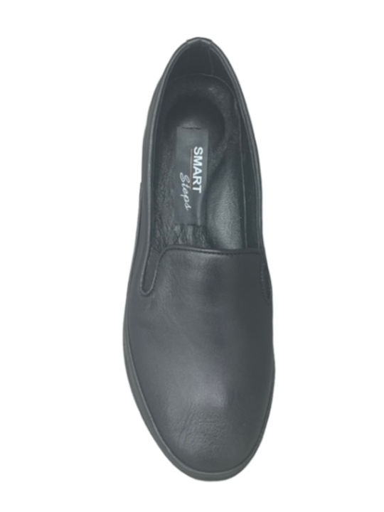 Leather Women's Moccasins in Black Color