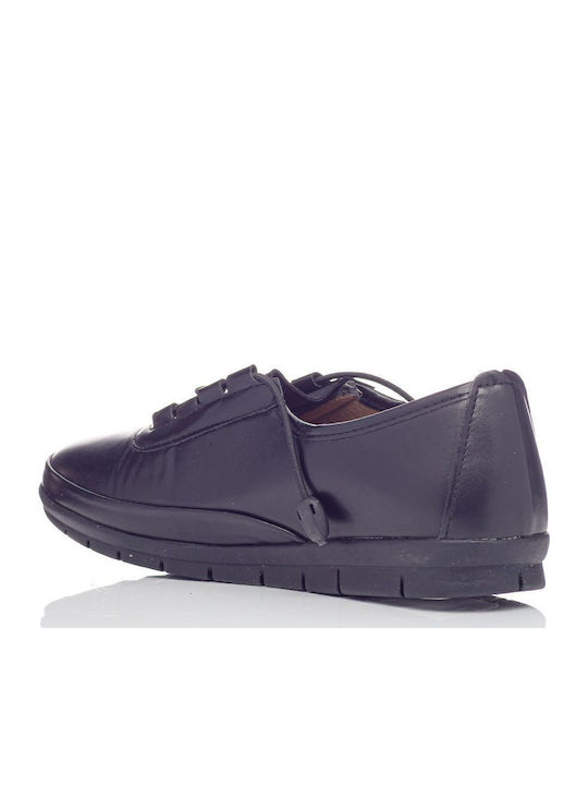 Anatomische Damen Slip-Ons Leder Schwarz