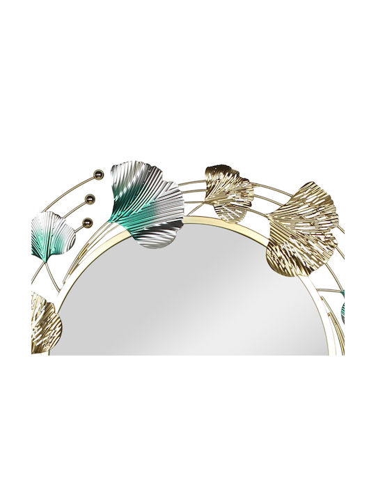 Keskor Wall Mirror with Gold Metallic Frame Diameter 70cm 1pcs