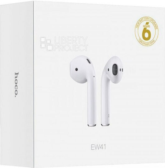 Hoco EW41 ASERIES 2 In-ear Bluetooth Handsfree Ακουστικά με Θήκη Φόρτισης Λευκά