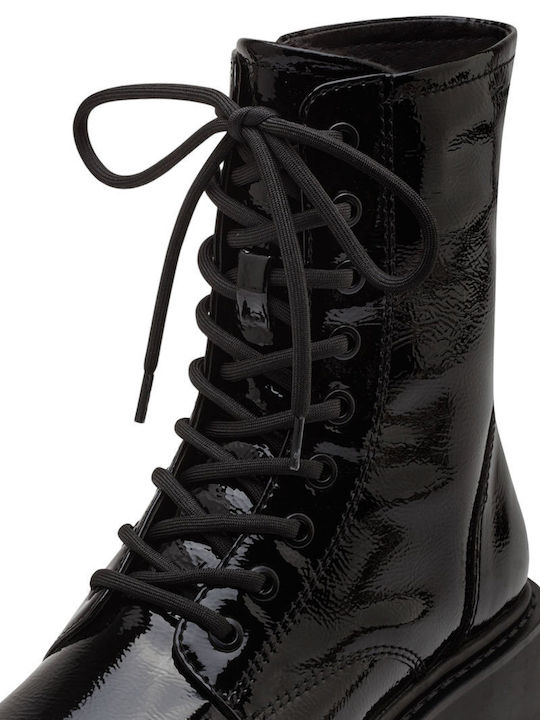 Stiefeletten Damen aus Lackleder Schwarz