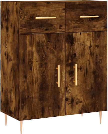 Office Storage Chipboard Closet Coffee L69.5xW34xH180cm