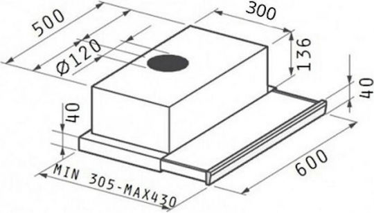 Maidtec Συρόμενος Απορροφητήρας 60cm Inox