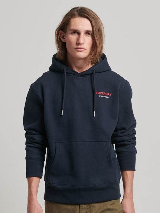 Superdry Ανδρικό Φούτερ με Κουκούλα Navy Μπλε