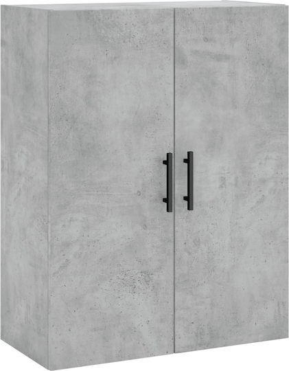 Büroaufbewahrungsschrank Holz Grau 69,5x34x180cm