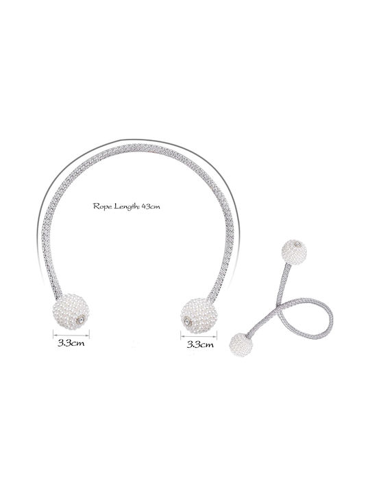 Roxxani Metallic Curtain Tie-Back Magnetic Gray