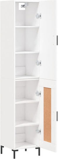 Office Storage Chipboard Cabinet White L34.5xW34xH180cm