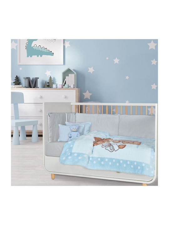 Das Home Blanket Cot Velvet Light Blue 110x140cm