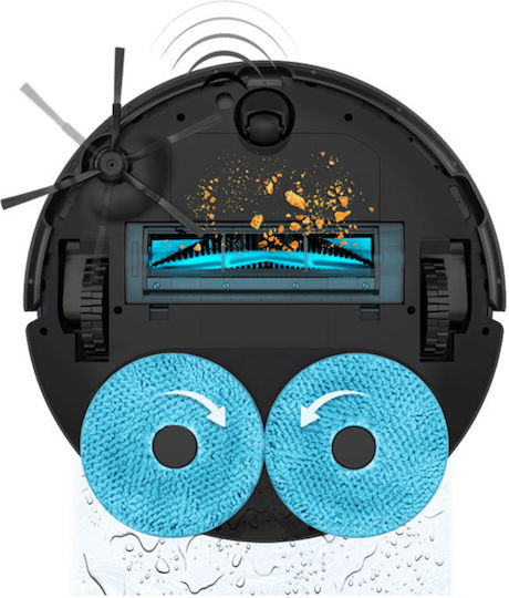 Cecotec Conga 11090 Spin Revolution Home&Wash Robot Vacuum Cleaner with Laser Mapping and 4000Pa Suction Power Black