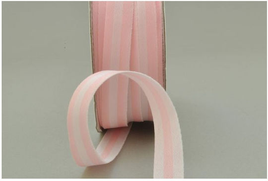 Kyriacou Stoff Band Doppelseitig Gestreift Rosa 20meters mit Breite 10mm