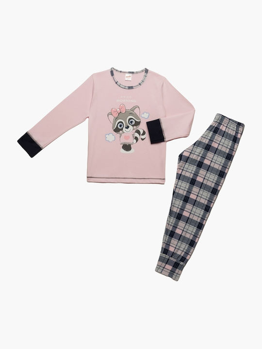 Minerva Kinder Schlafanzug Winterlich Rosa RELAX