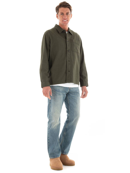 Selected Men's Shirt Overshirt Long Sleeve Khaki