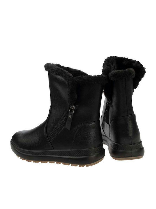 Women's Ankle Boots with Fur Black