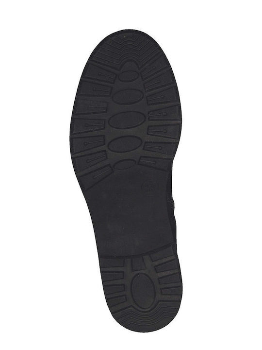 Leder Stiefeletten Damen Schwarz