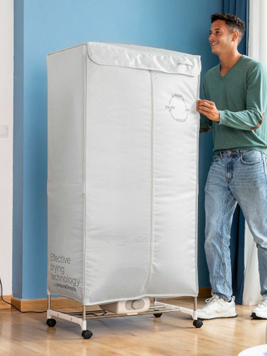 InnovaGoods Dupledry Klappbare Elektrische Boden-Kleiderständer aus Rostfreiem Stahl 1000W 70x150cm